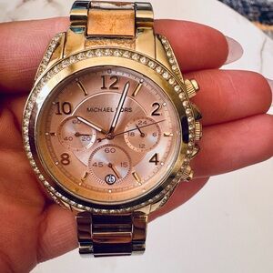 Michael Kors Gold and Rose Gold Watch